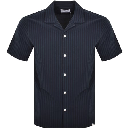 Farah Vintage Brewer Slim Short Sleeve Shirt Navy | Mainline Menswear  United States